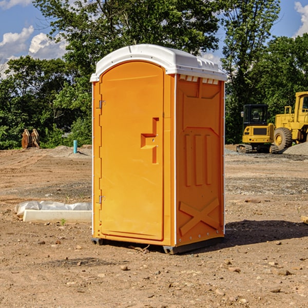 how often are the portable restrooms cleaned and serviced during a rental period in DeKalb County